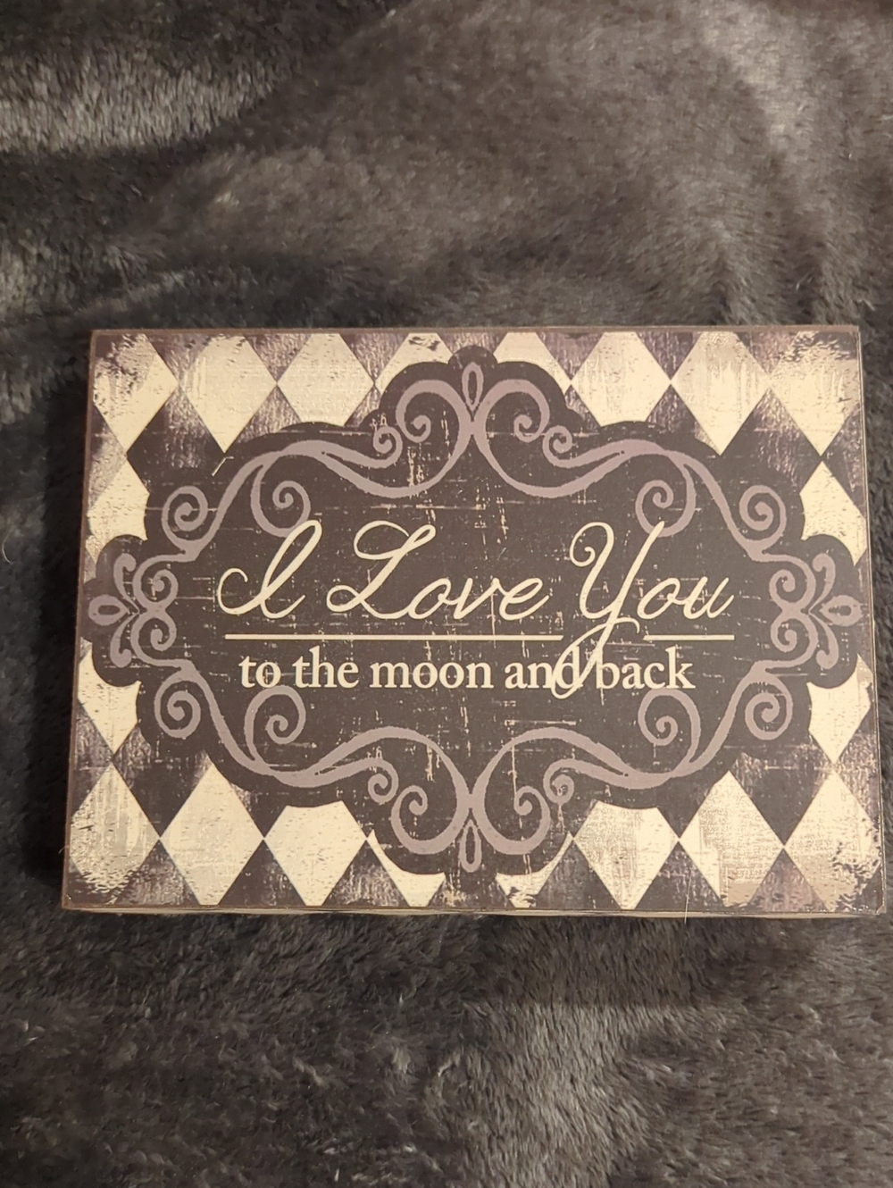 "I Love You to the Moon and Back" Decorative Wall Sign - Black & Cream